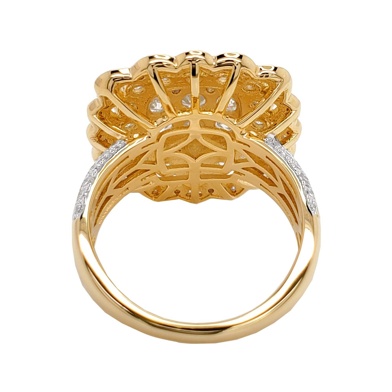 3.25 CARAT LAB GROWN DIAMONDS STERLING SILVER GOLD PLATED ENGAGEMENT WEDDING RIN