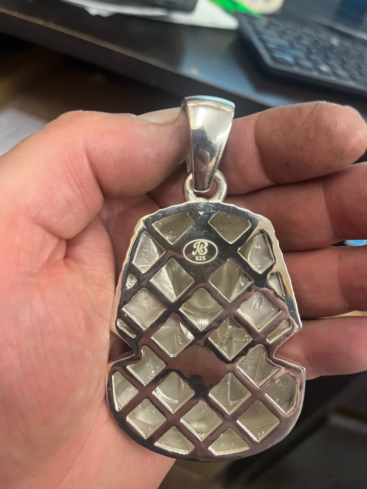 3.5″ Large Pharaoh Egypt King Tut Pendant Sterling Silver .925 62 grams