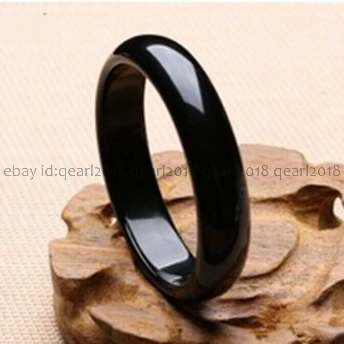 Natural Black Agate Gemstone Traditional Bangle Bracelet 56-64mm Women Jewelry