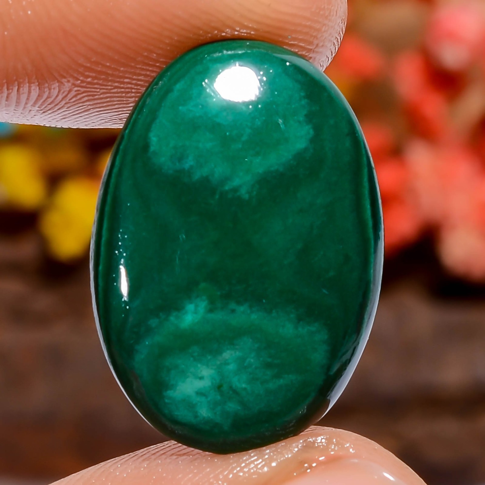 Genuine Natural Malachite Oval 15Ct 21X15X3mm Loose Gemstone Artisan Green