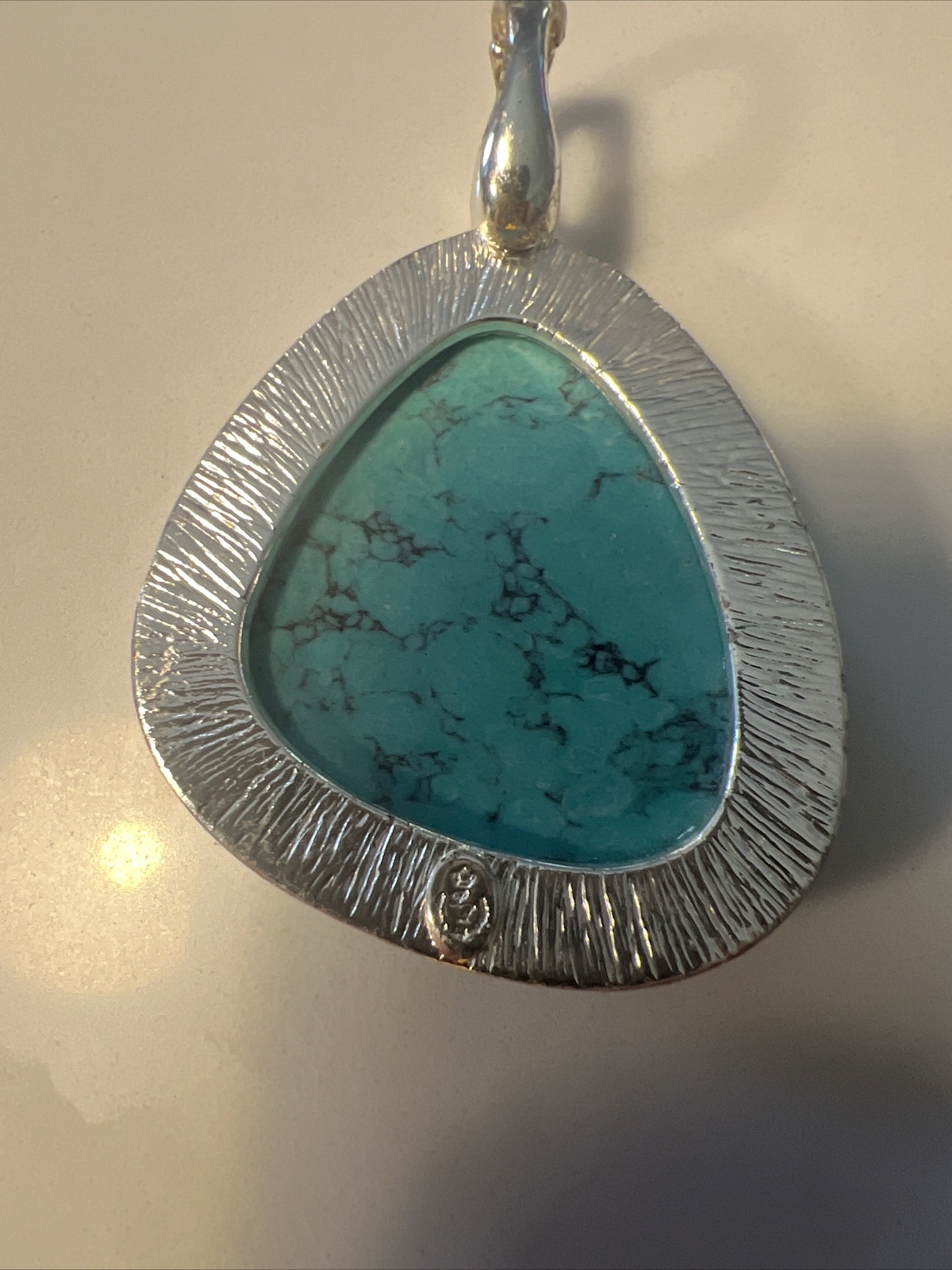 Vintage Faux Turquoise Pendant, 2 1/2 inches