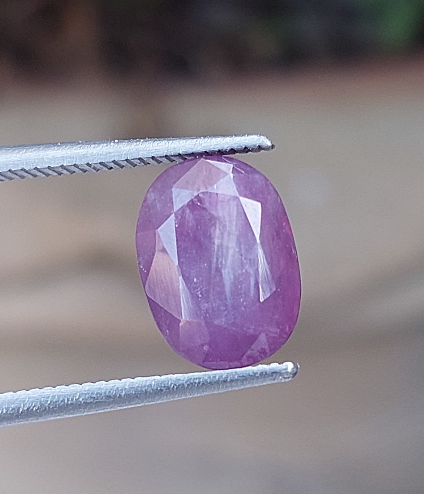 3.22 Ct.Precious Gem! Natural Purplish Pink Sapphire Unheated Kashmir Origi