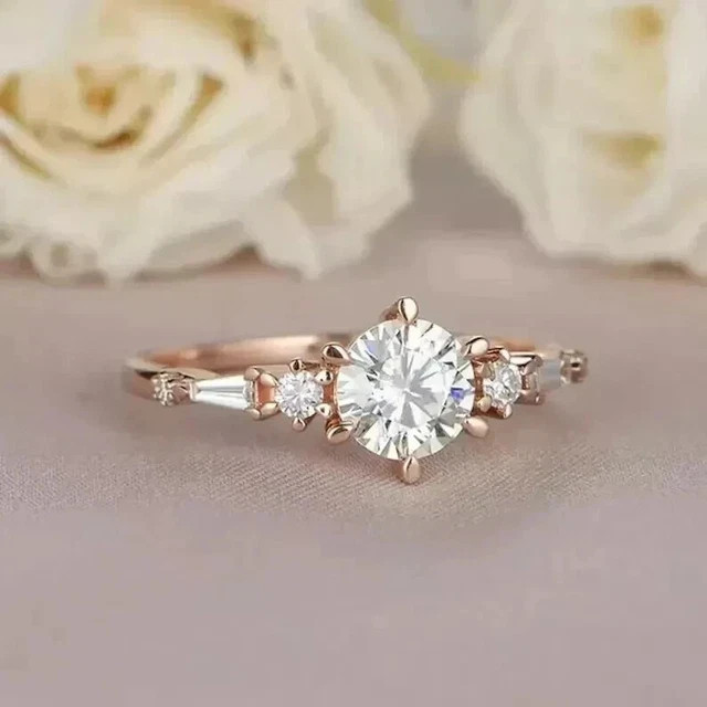 2Ct Round Cut Lab Grown Diamond Women’s Engagement Ring 14k Yellow Gold Plated