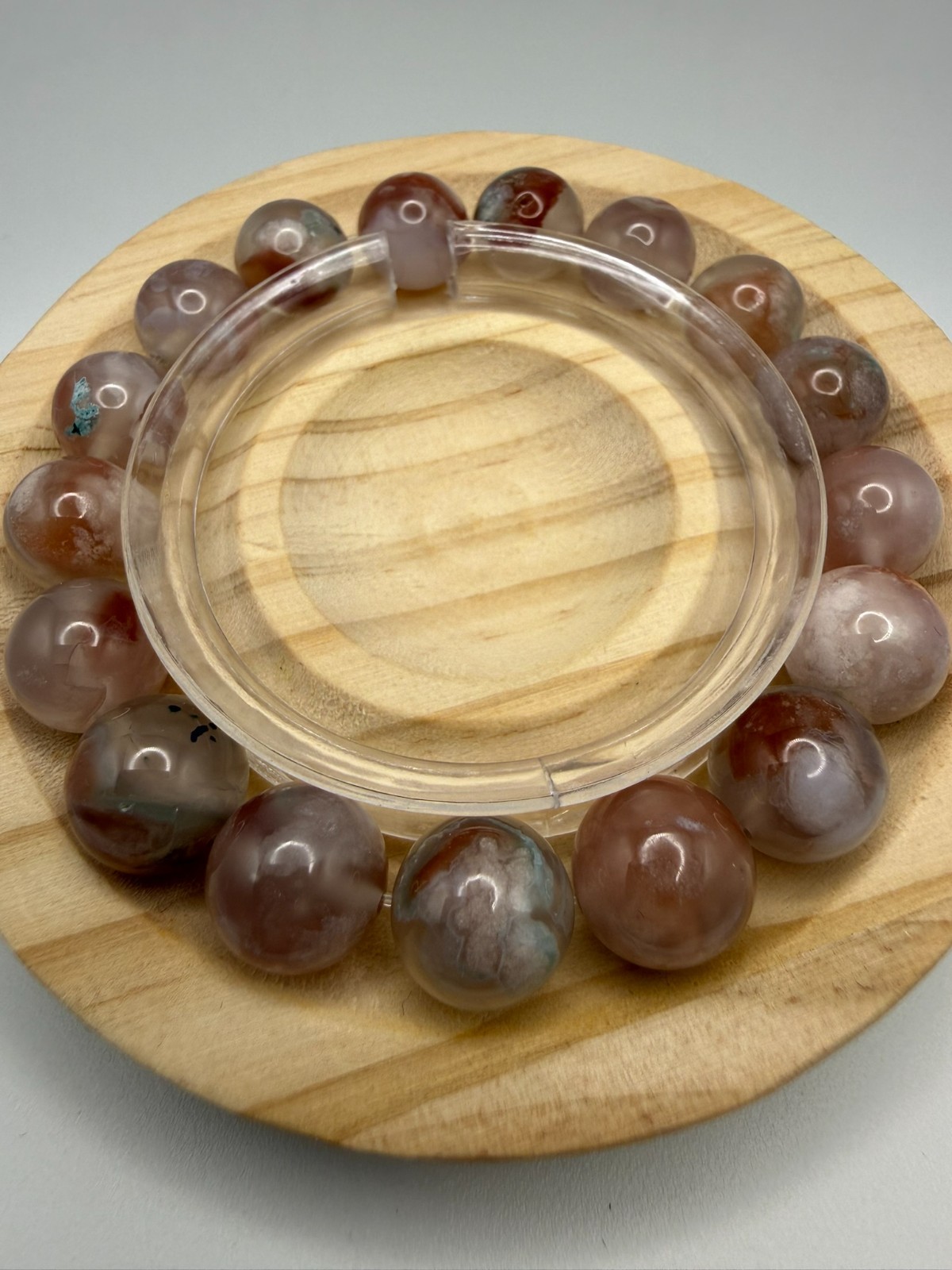 Natural High Quality Pink Sakura Flower Agate – 12mm – B5-4188