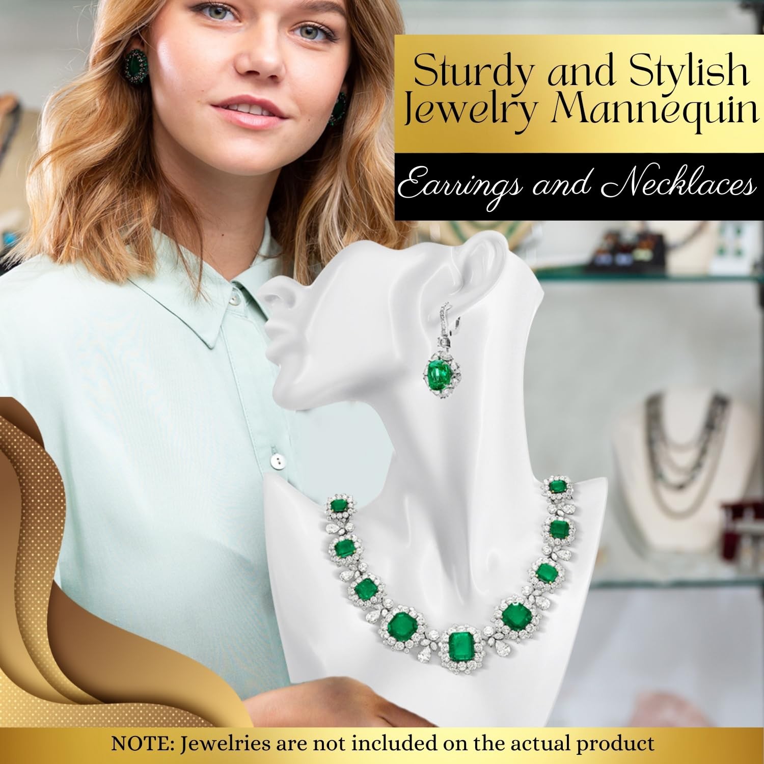 Jewelry Bust Display Stand – White Resin Mannequin Earring Stand for Selling …