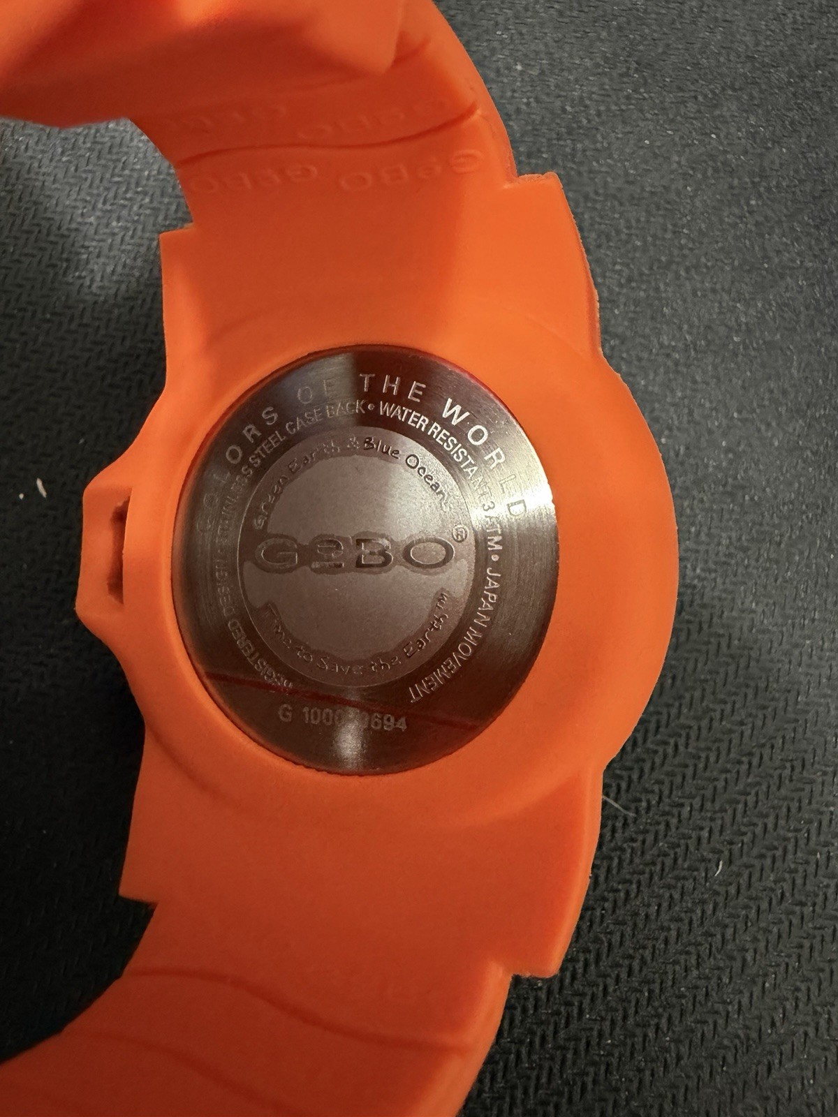 GEBO Time To Save The Earth Watch – 2 Straps Blue & Orange – Old Stock