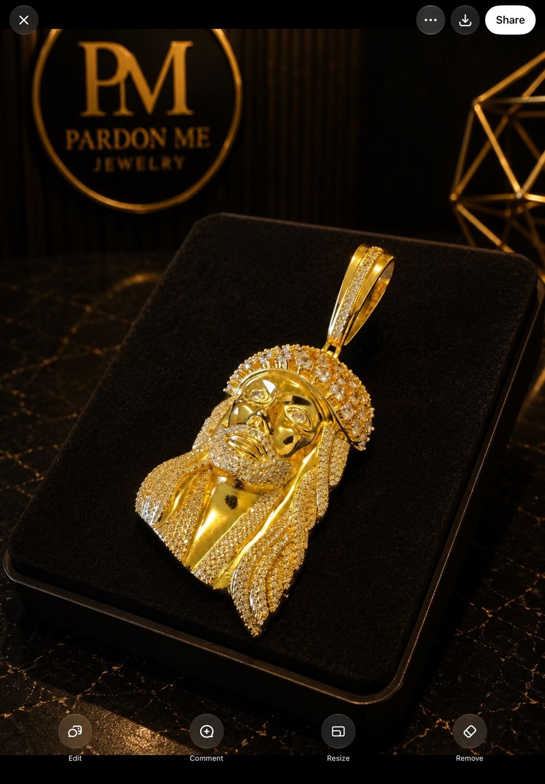 Pardon Me Luxury Premium Jesus Piece Pendant with 18mm Cuban Link Chain and Brac