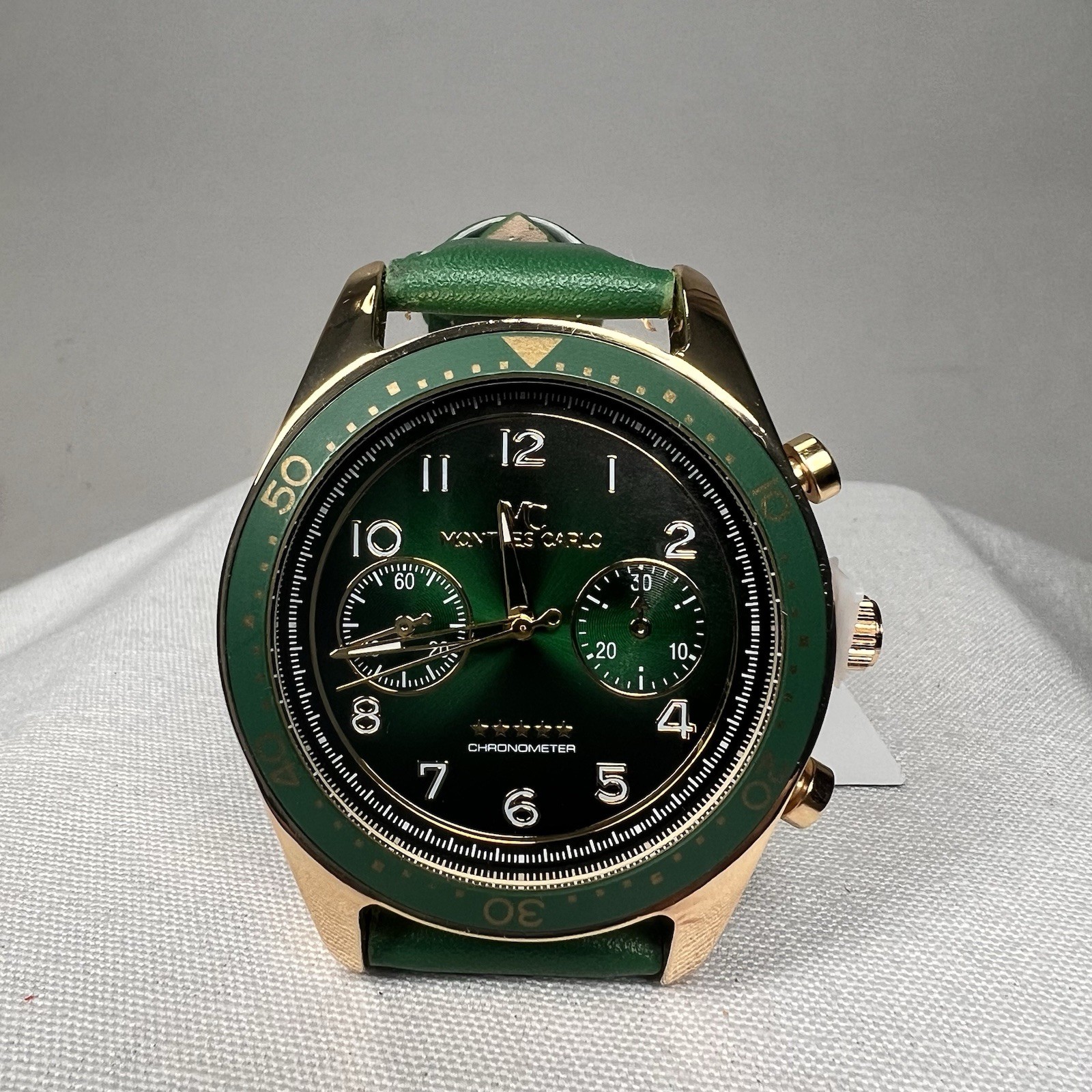 Montres Carlo Men’s Quartz Chronograph Green Dial 46mm