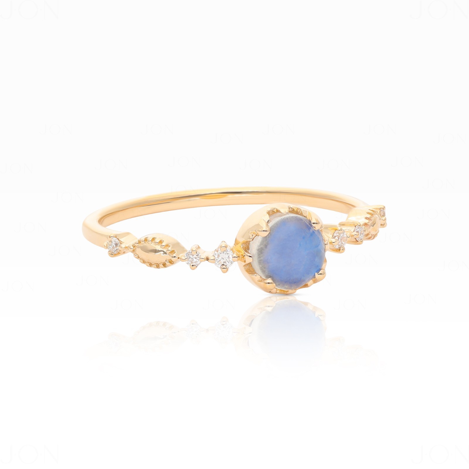 14K Gold Multi-Gemstone Option & Diamond Gift Ring Jewelry