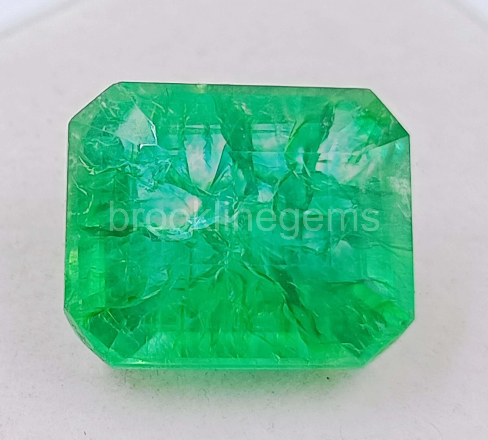 Natural Green Emerald 11.40 Ct Zambia Emerald Cut EGL Loose Gemstone 5ARP