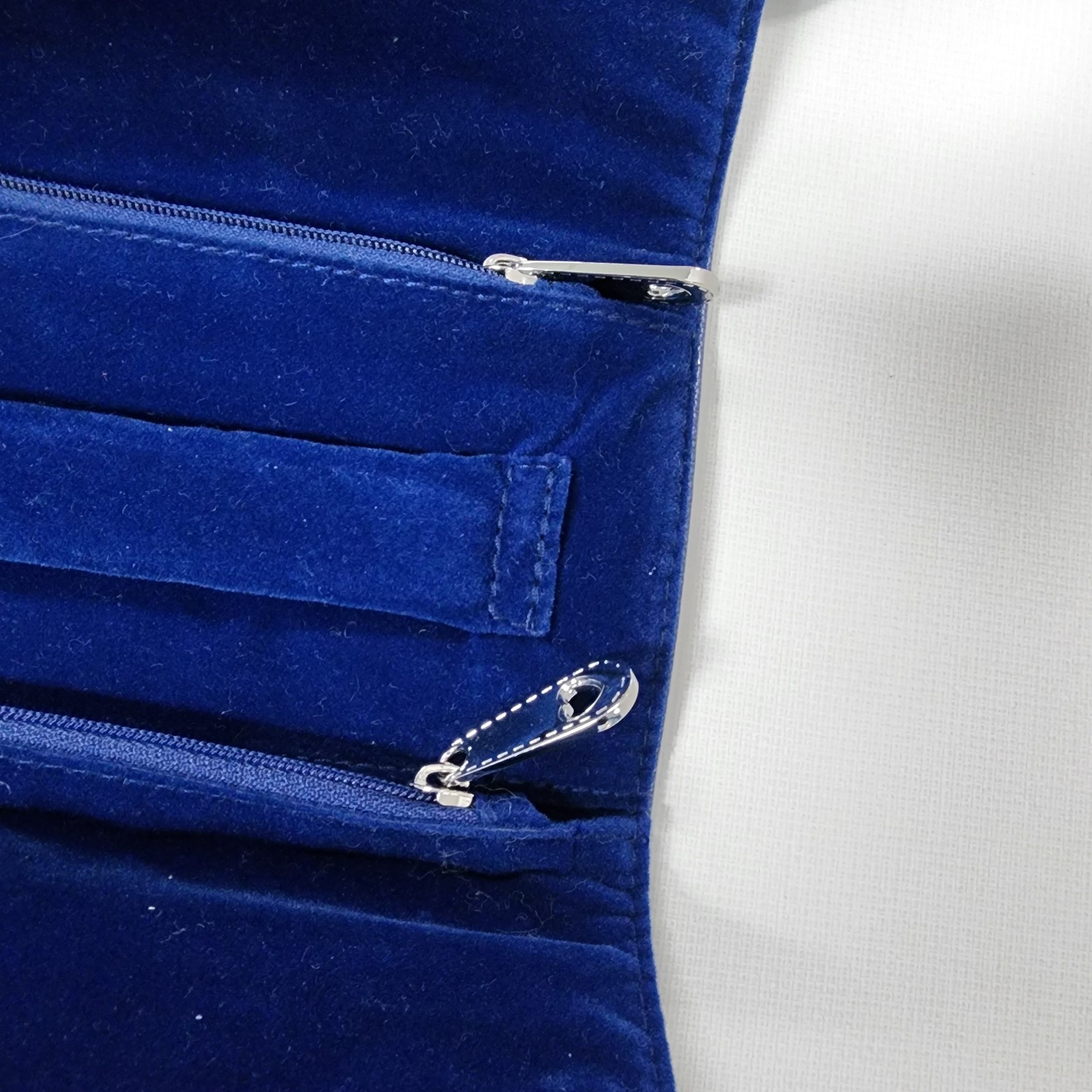 Brighton Nautical Travel Jewelry Roll Blue Velvet Lined Zippered Compartments