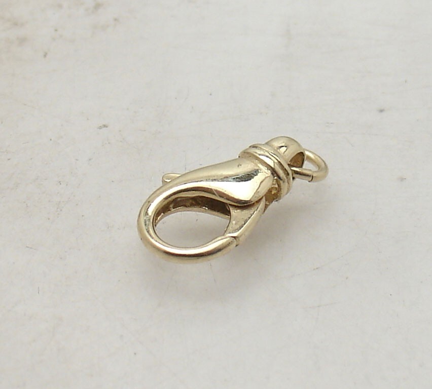 9mmX17mm Heavy Duty Large Lobster Claw Clasp w/ Jump Ring Real 10K Yellow Gold