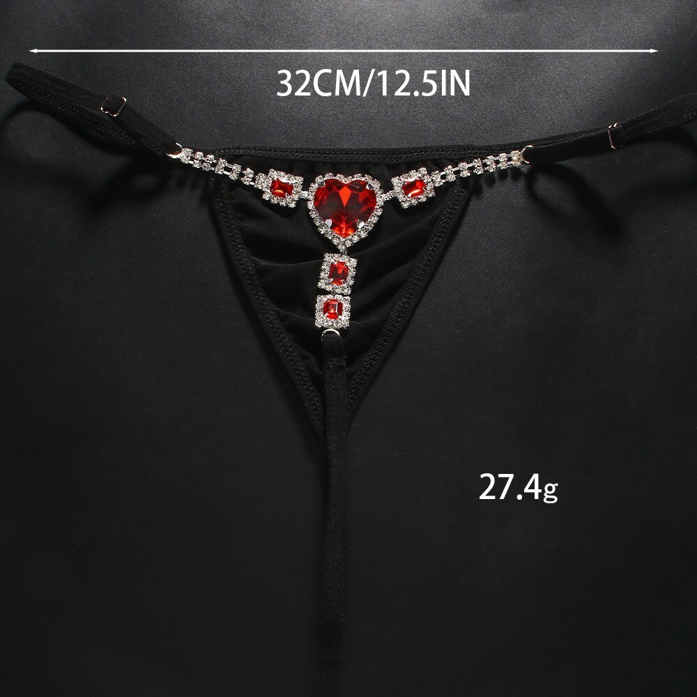 Sexy love Ruby Rhinestone body chain Personality trend panty chain Nightclub spa