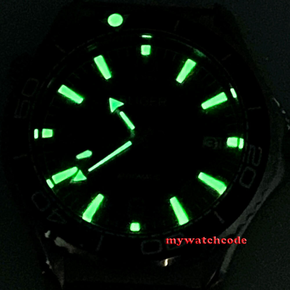 41mm Bliger Black Dial Sapphire Glass 24 Jewels NH35A automatic mens watch