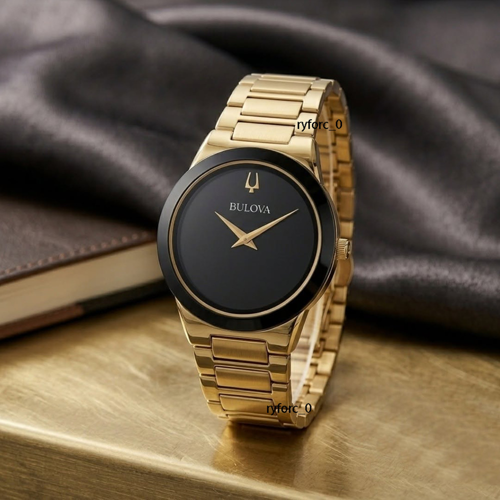 Bulova Millennia 97A183 41MM Men Watch Black Dial Gold Tone Stainless Steel Band