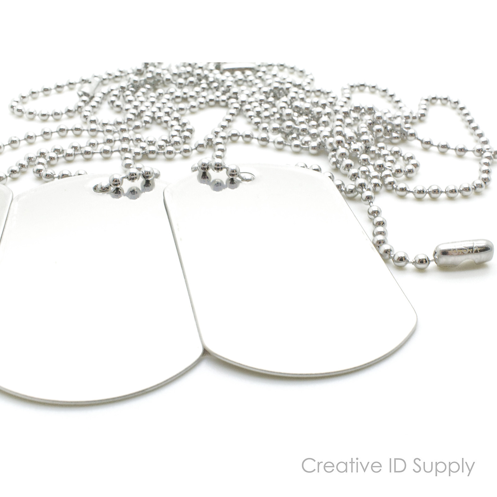 Lot 500 Blank Stainless Steel Dog Tags Shiny/Matte + 500 24″ SS Ball Chain Neckl