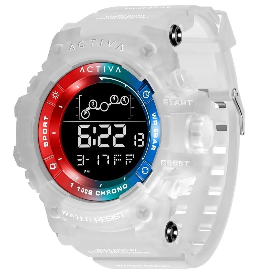 Activa Summit x Invicta Men’s 50mm Digital Watch Transparent White ACW8082-001