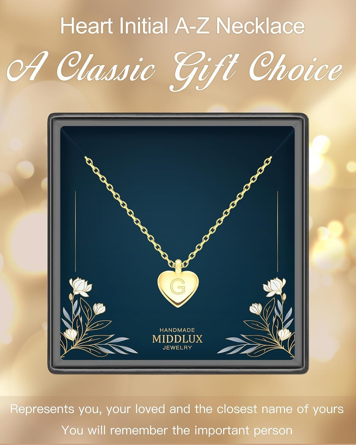Personalized Heart Pendant Necklace, 18k Gold Engraved Love Jewelry for Women