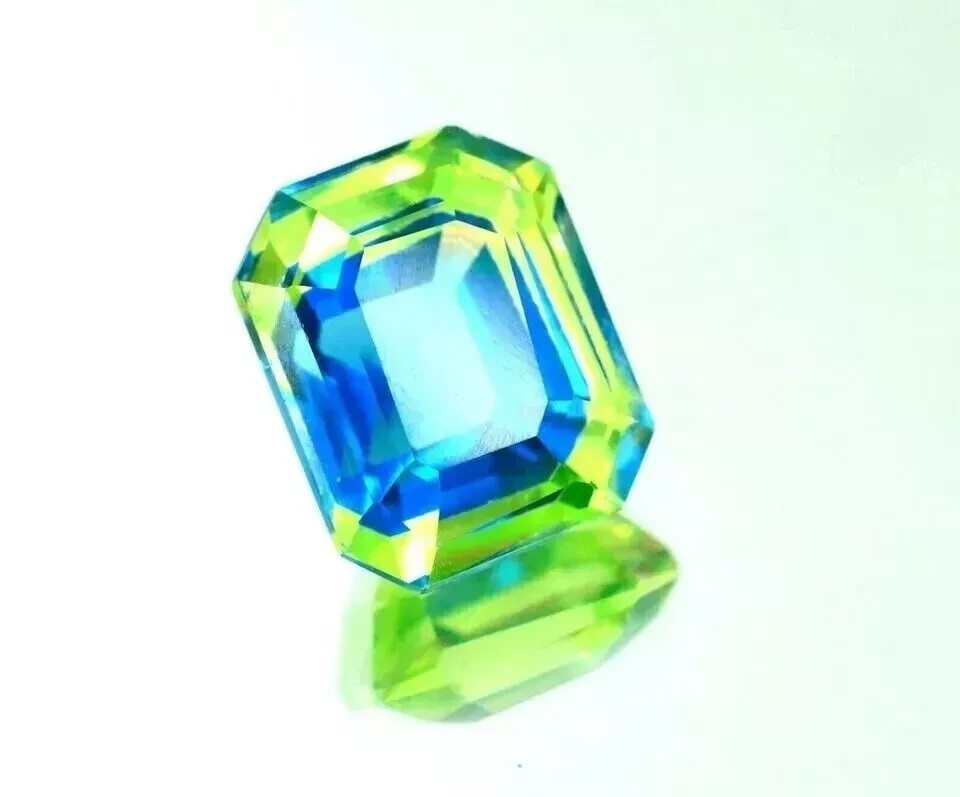 Natural Bi-Color Pitambari Sapphire Emerald 10-12CT Loose Certified Gemstone