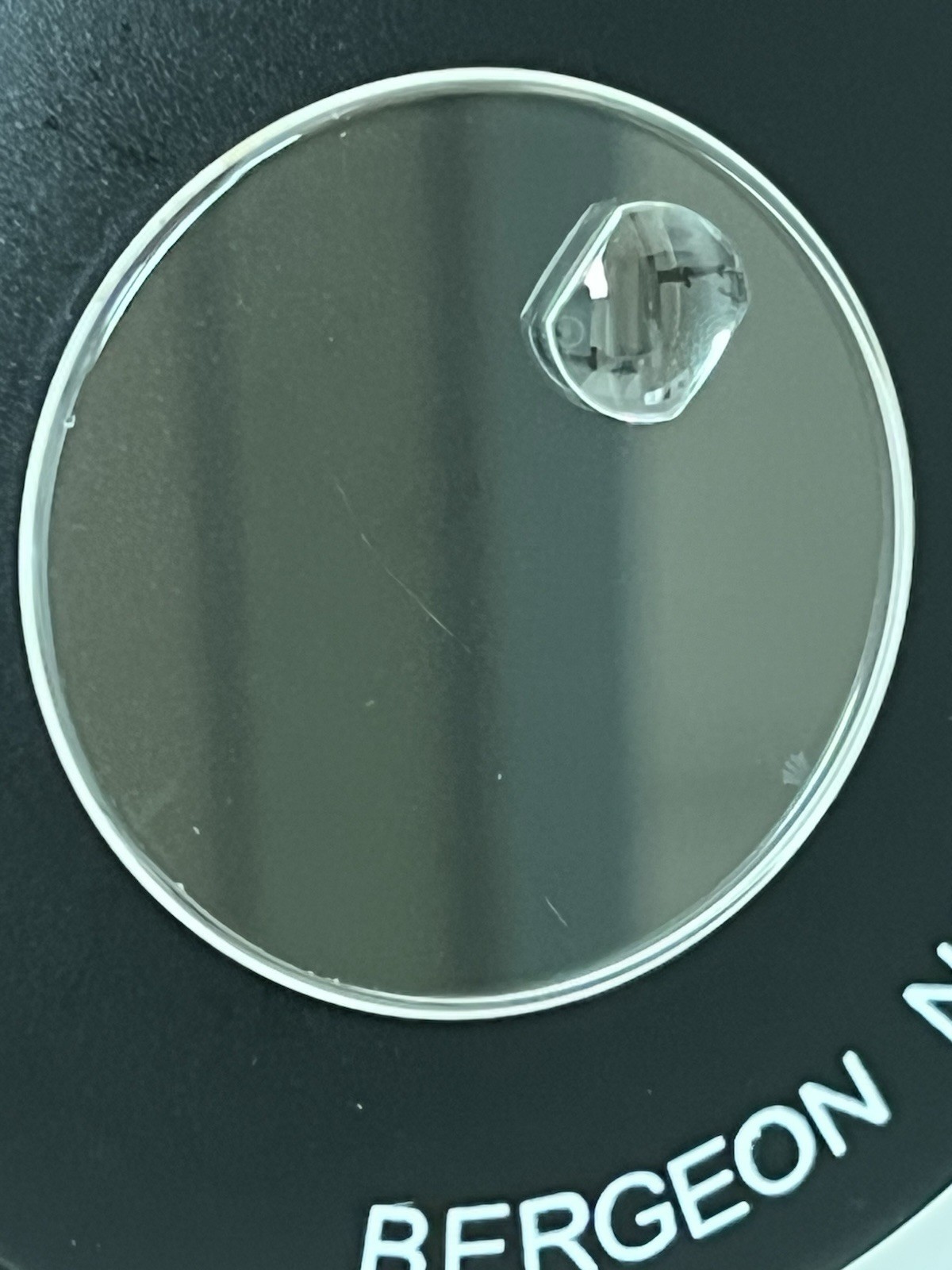 Genuine Rolex sapphire crystal 25-295C with crown logo at 6