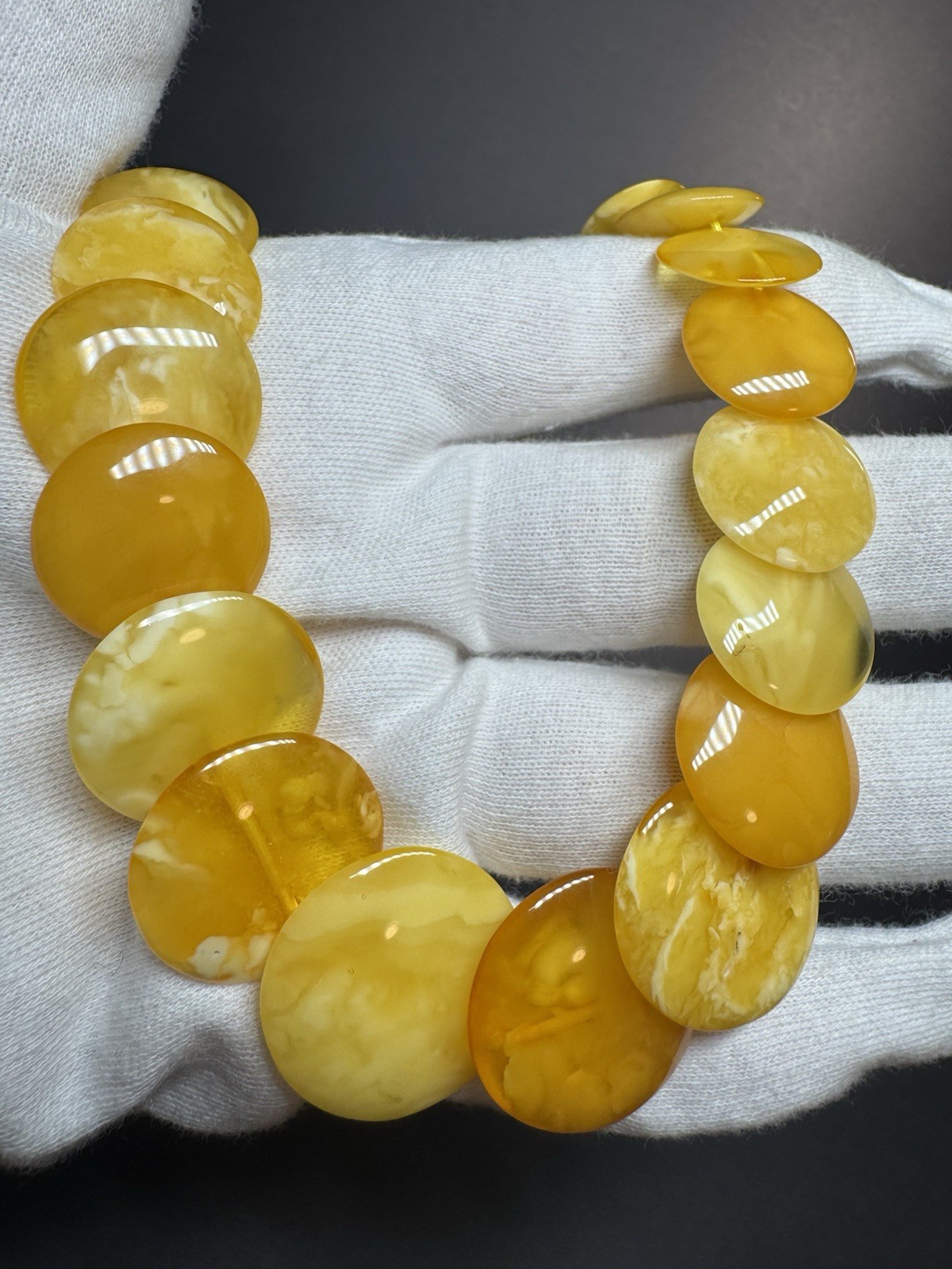 Natural Baltic Amber Necklace Butterscotch Egg Yolk Amber 27.2g 46cm