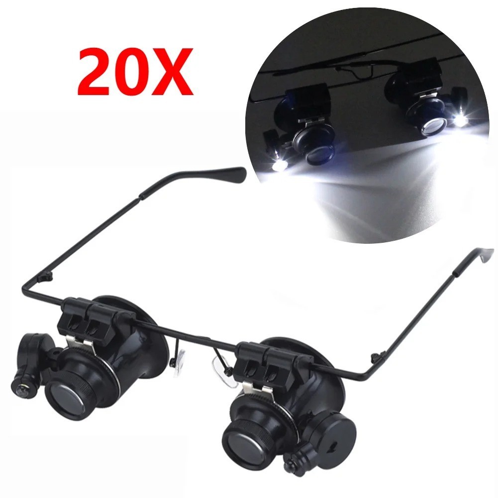 Jewelers Head Headband Magnifier LED Illuminated Visor Magnifying Glasses Loupe