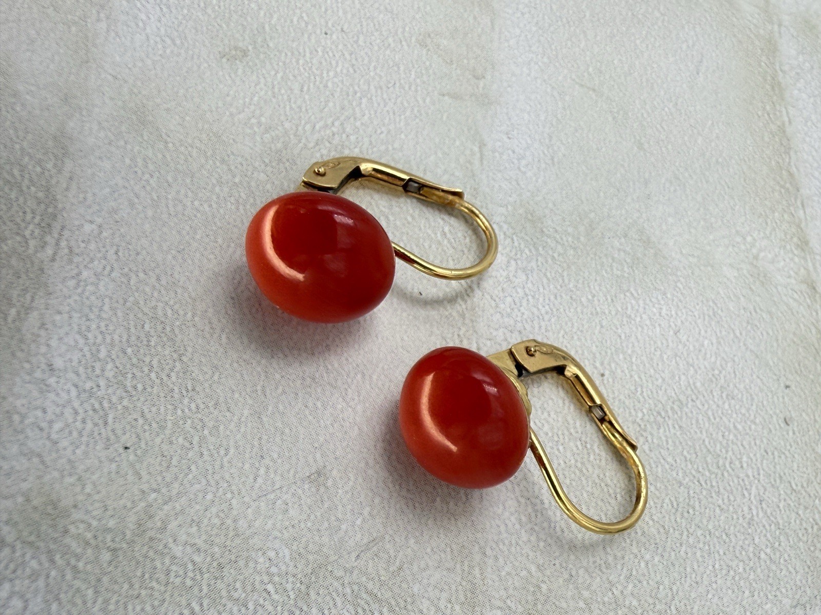earrings earrings CORAL red MEDITERRANEAN CORAL gold 18KT GOLD-750