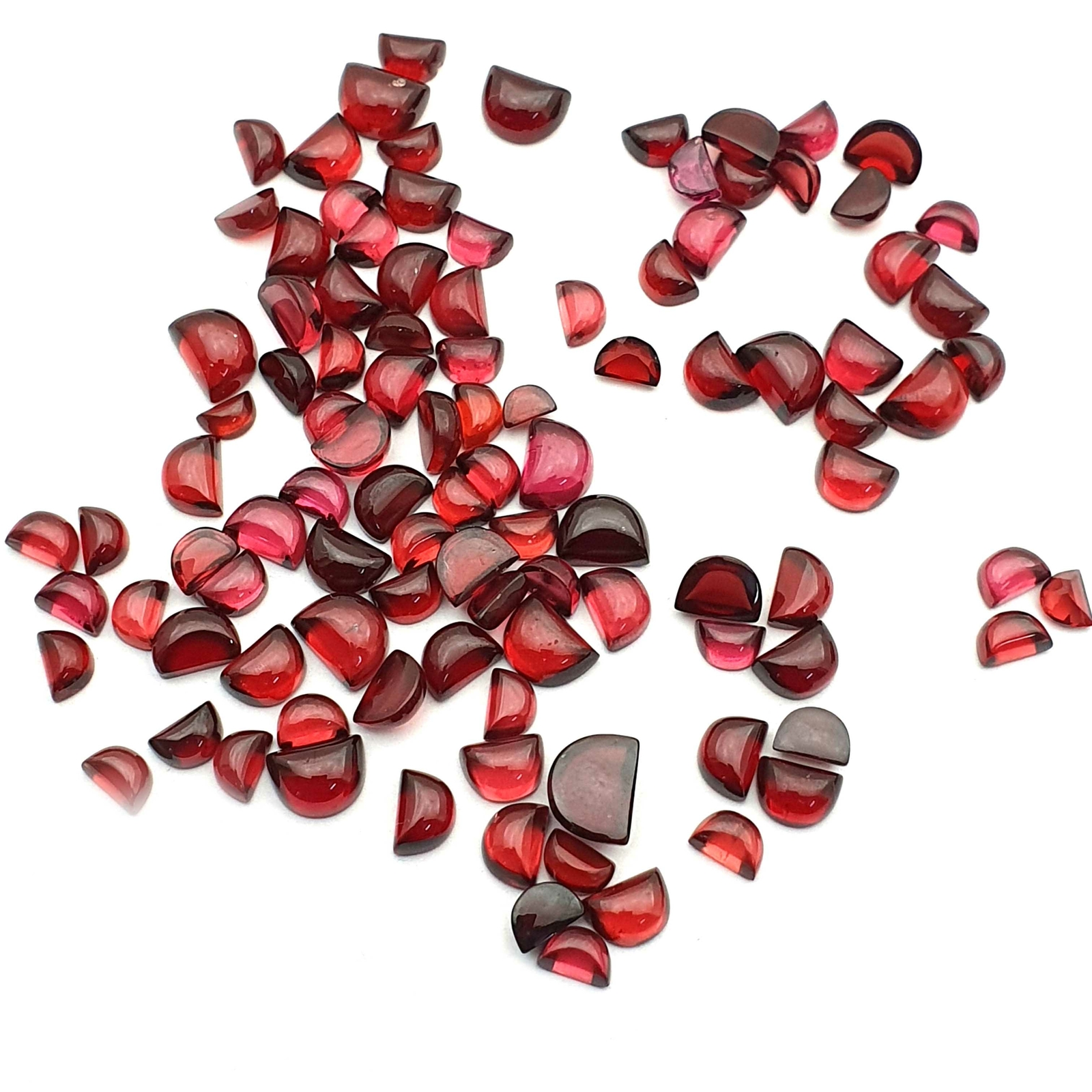 Natural Red Garnet Mix Size D Shape Cabochon Gemstone Lot 104Pcs 3*5-7*9mm 124CT
