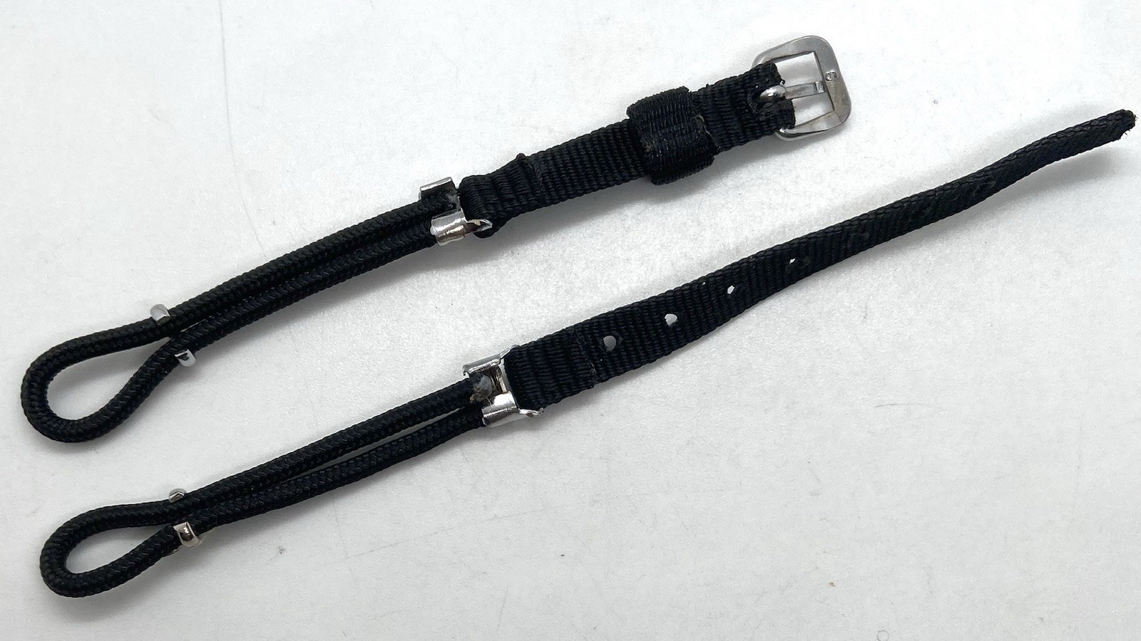NEW VTG LADIES Watchband Black Nylon Loop End With Buckle Totally Adjustable