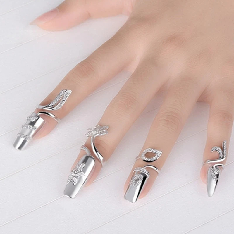 4 Pcs Open End Knuckle Rings for Women Nail Rings Fashion Jewelry