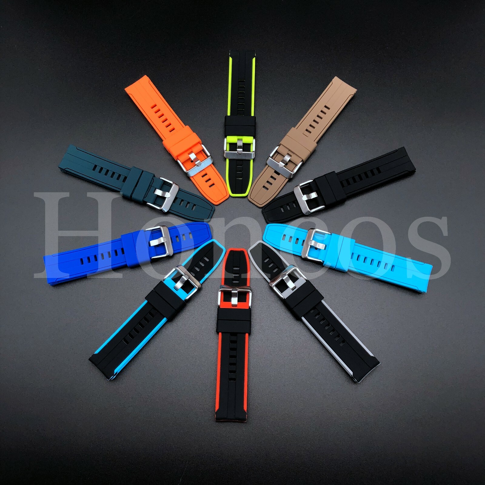 Colorful Soft Rubber Hybrid Watch Band Strap Fits For Fossil Men’s Gen 5E 44mm