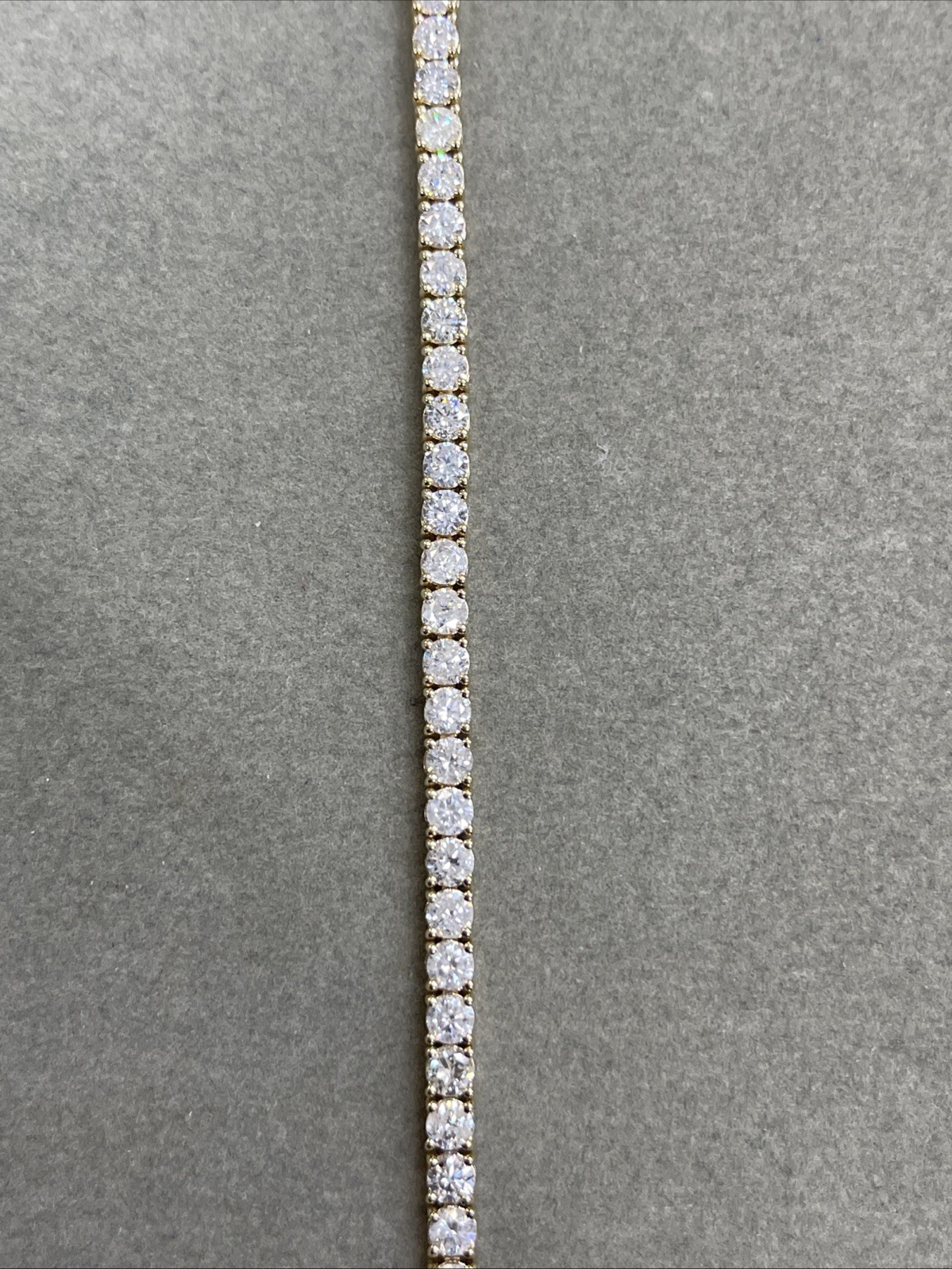 6.50ct Natural Diamond Tennis Bracelet. 14k Yellow Gold. 7 Inches