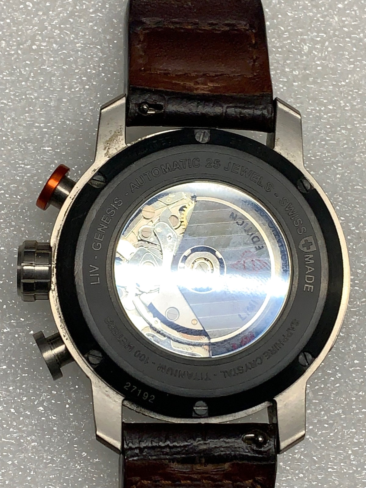 LIV Men’s P-51 Big Pilot Full Titanium Black/ Gray Automatic 46mm Watch 130/500
