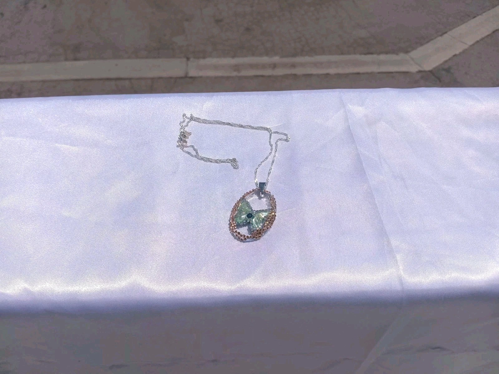Crystal Butterfly Pendant Necklace, Reversible, Mother of Pearl – Perfect Gift!