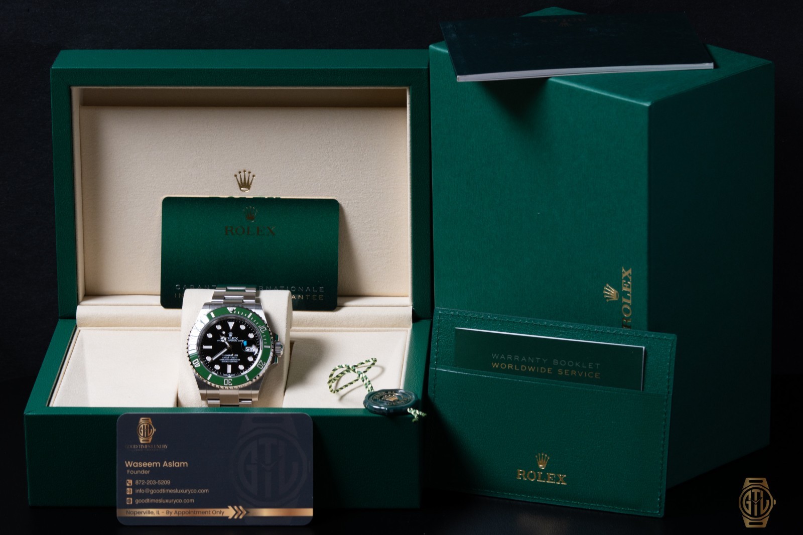 Rolex Submariner Date Black Dial Oyster Bracelet Ref 126610LV Set w/Box&P
