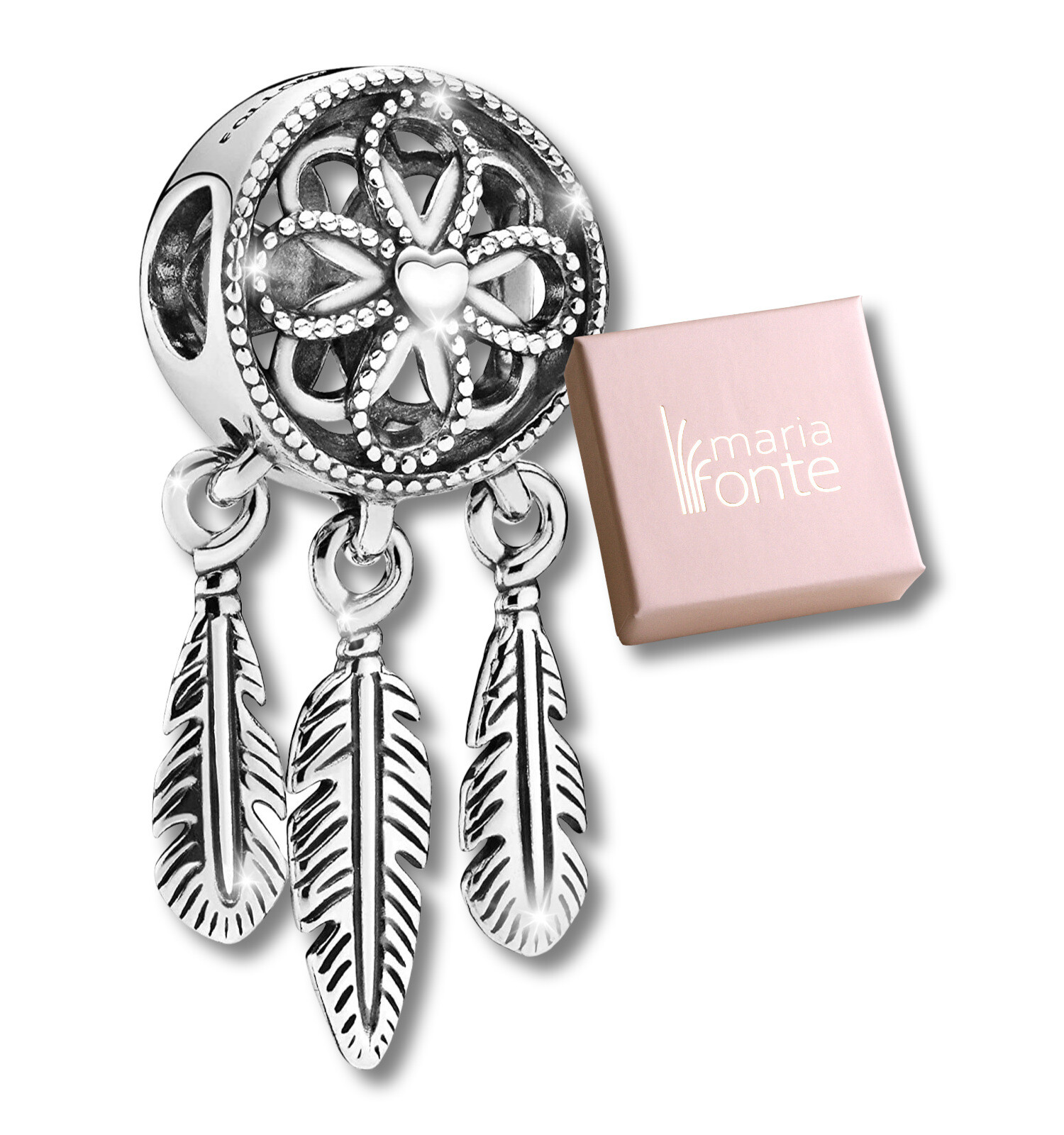 MariaFonte Bead Charm Dreamcatcher 925 Silver Compatible