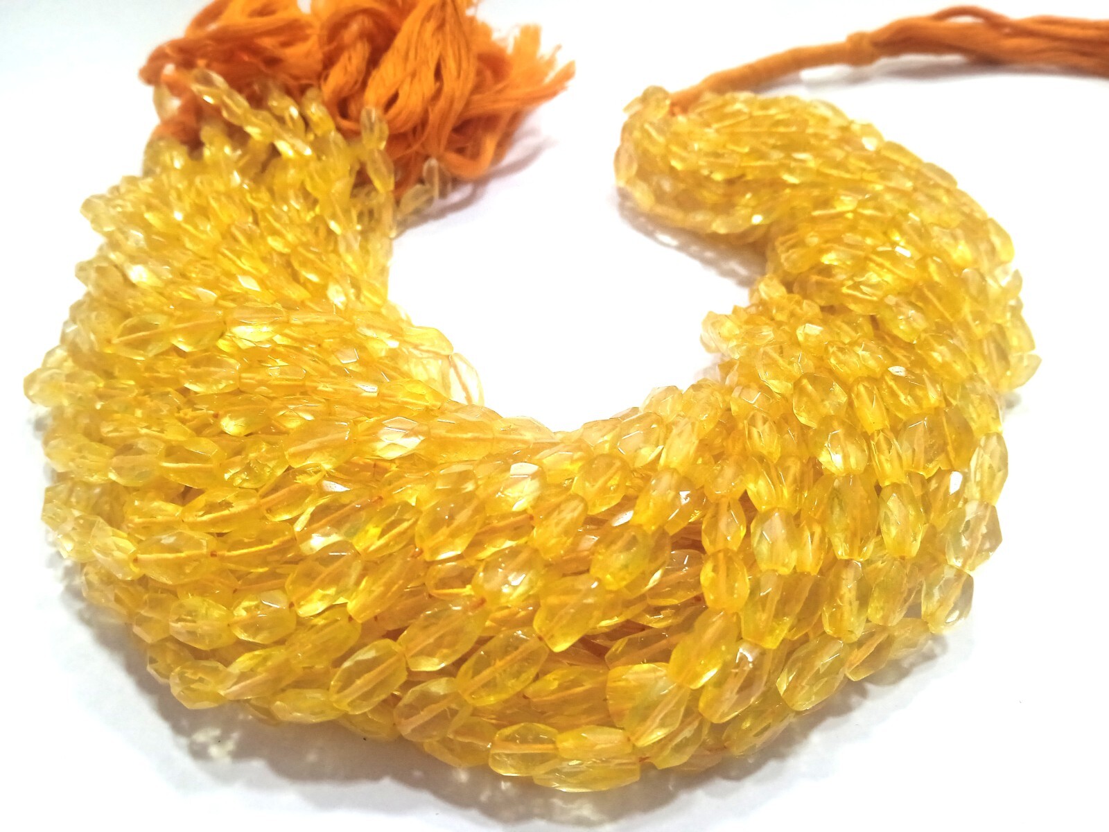 CITRINE OVAL 4X7-5X8MM FACETED CUT LOOSE GEMSTONE BEADS 13″INCH 1 STRAND AG
