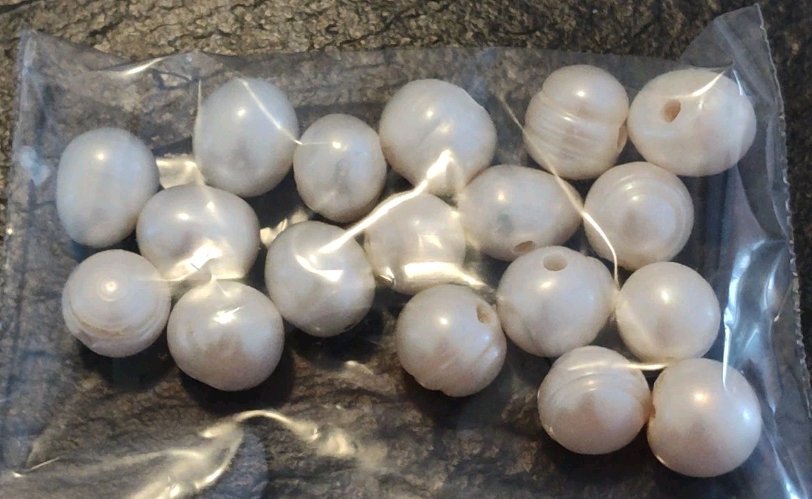 Lot of 100+ Loose White Genuine Pearl Beads Gemstone Jewelry Drilled 5mm- 12mm