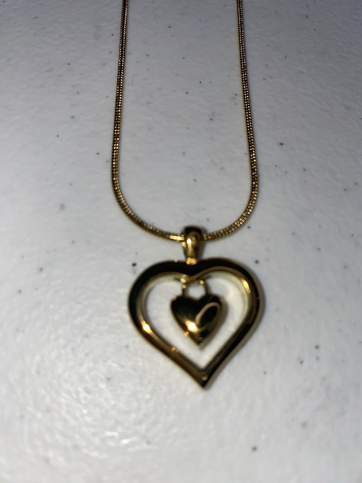 12K Gold Filled Heart Pendant Necklace 1/20 GF Gift Box New