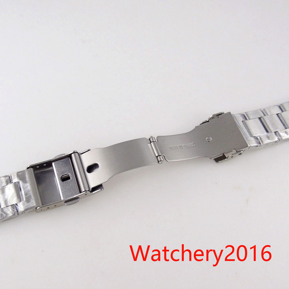 New Arrival Fit 62MAS Case 20mm Butterfly Buckle Stainless Steel Bracelet Silver