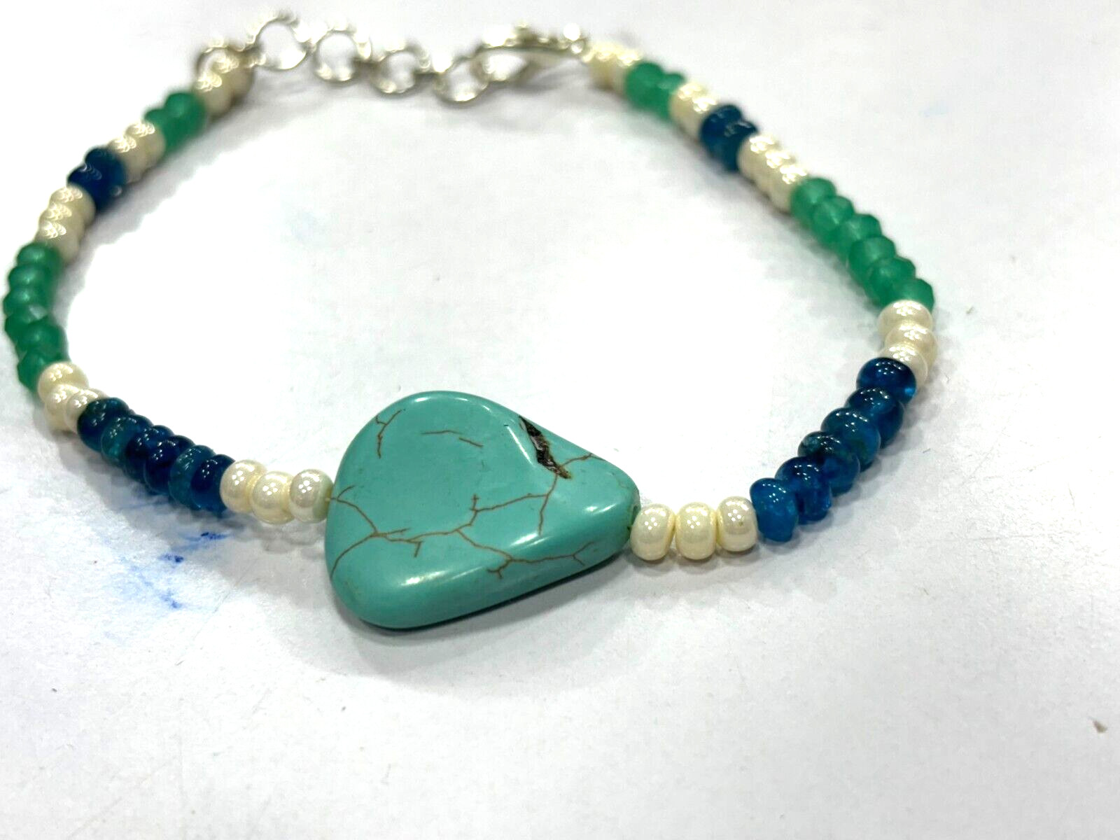MULTI ROUNDELLE STONE WITH TUMBLED GEMSTONE BEADS 7″INCH 1 BRACELET