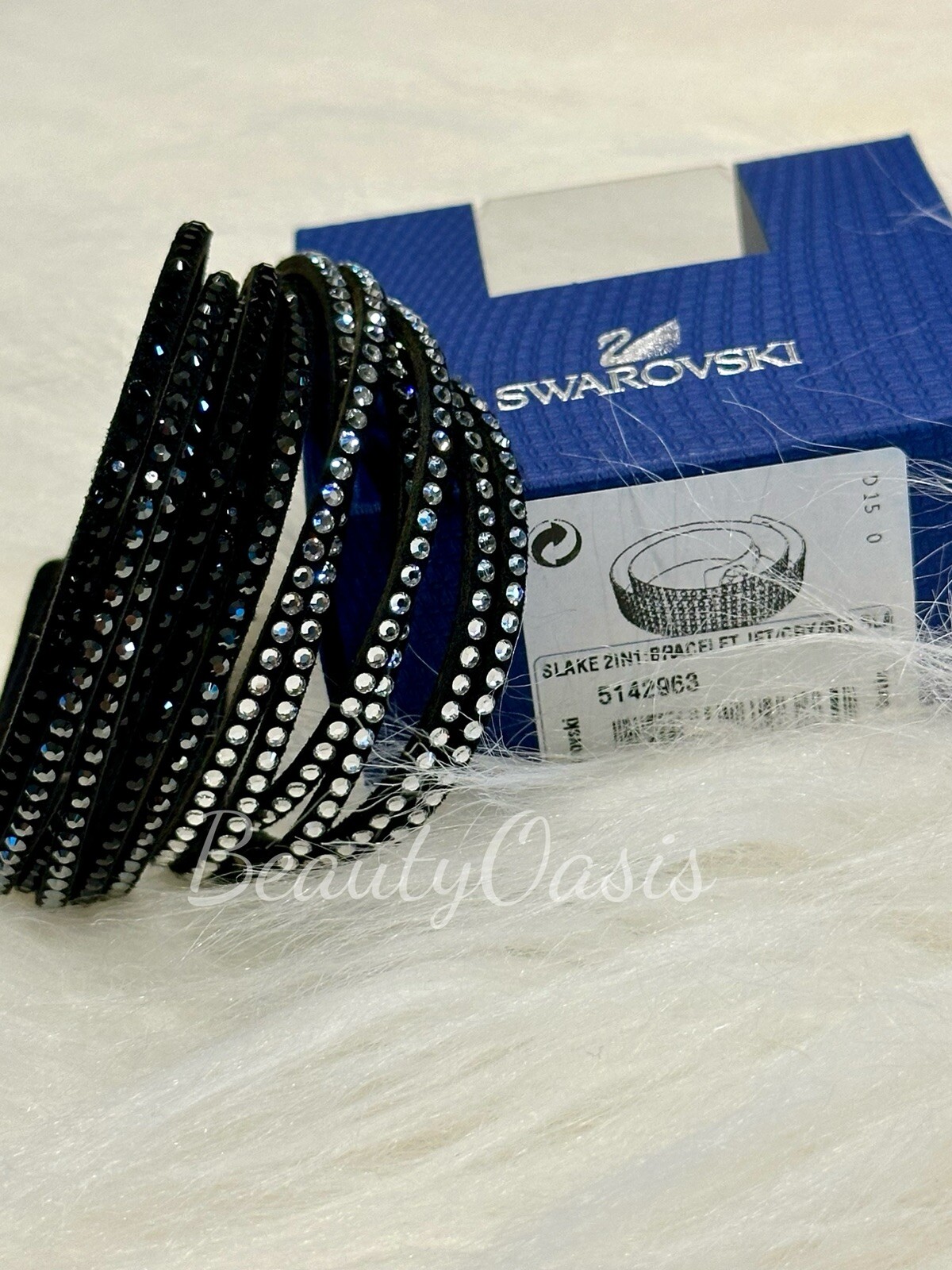 Swarovski Deluxe Slake Crystal Leather Wrap Bracelet, Choose Color (cc-104)