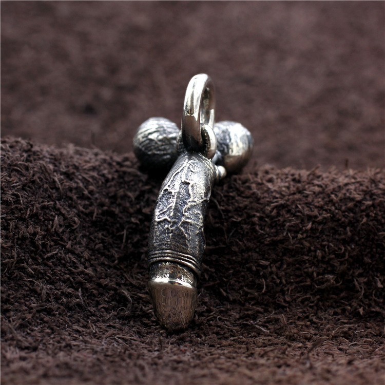 “Bad Taste” Dick Phallus Pendant S925 Silver Good Luck Virility Charm Fertility