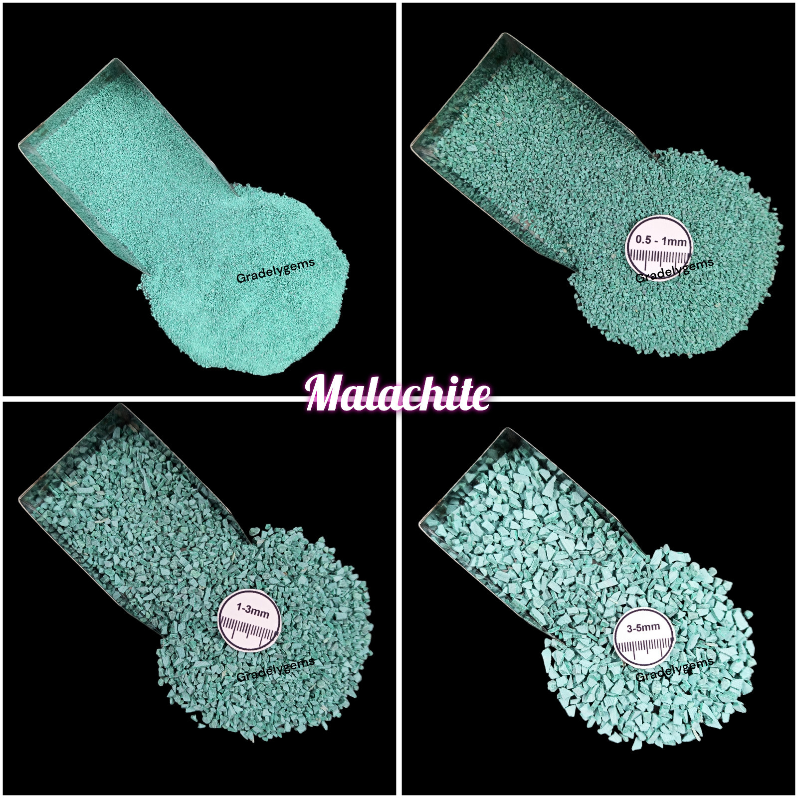 Malachite Turquoise Gemstone Crushed Powder – Rich Green Elegance for Resin Art,