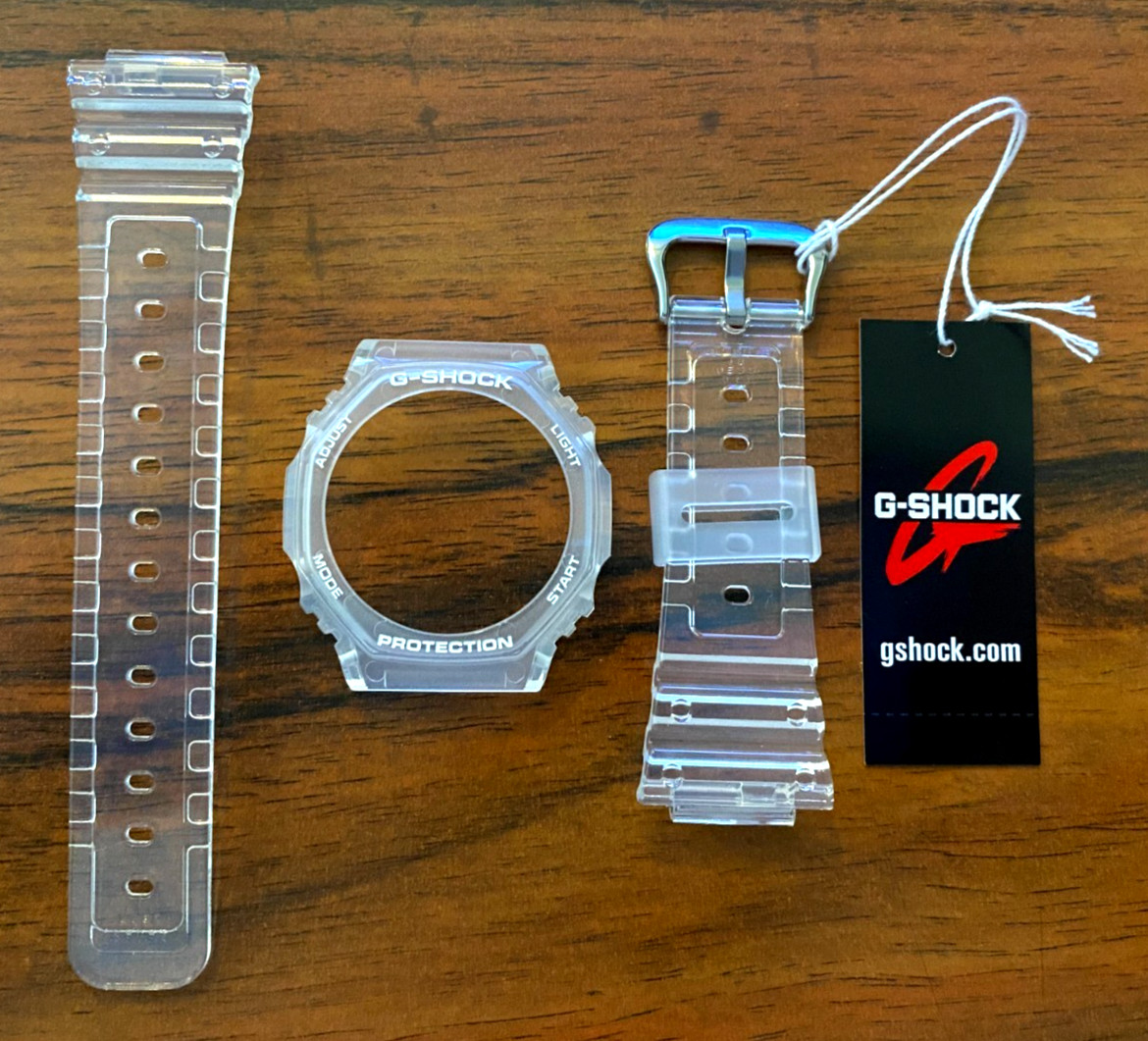 100% ORIGINAL Casio G-Shock New GA2100 Band Bezel Replacement Casioak CLEAR