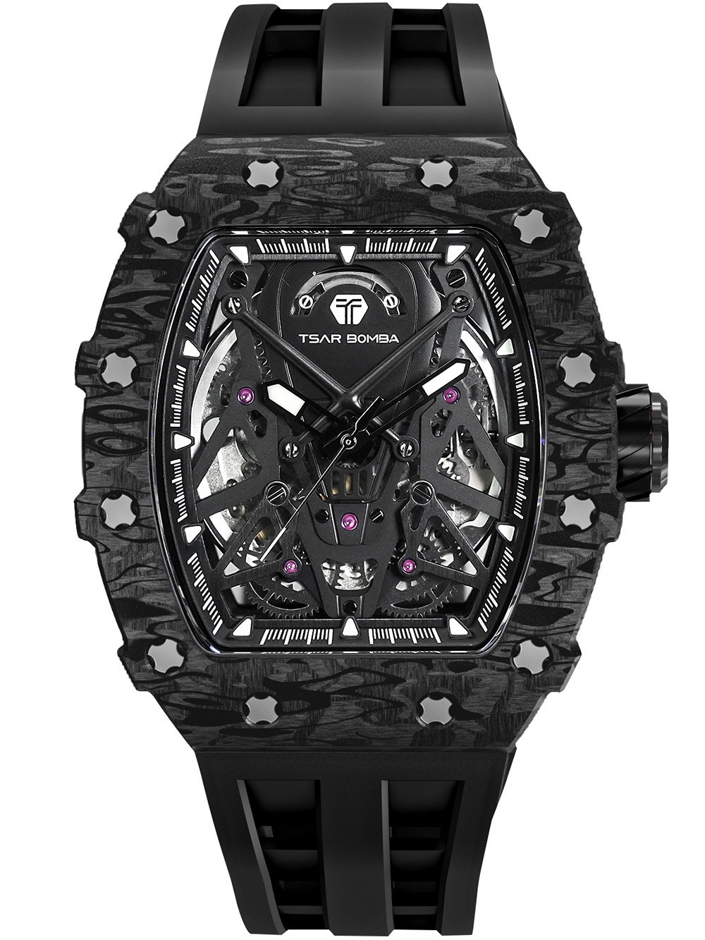 Tsar Bomba TB8207CF-01 Mens Watch Elemental Carbon Fiber Automatic 44mm 5ATM