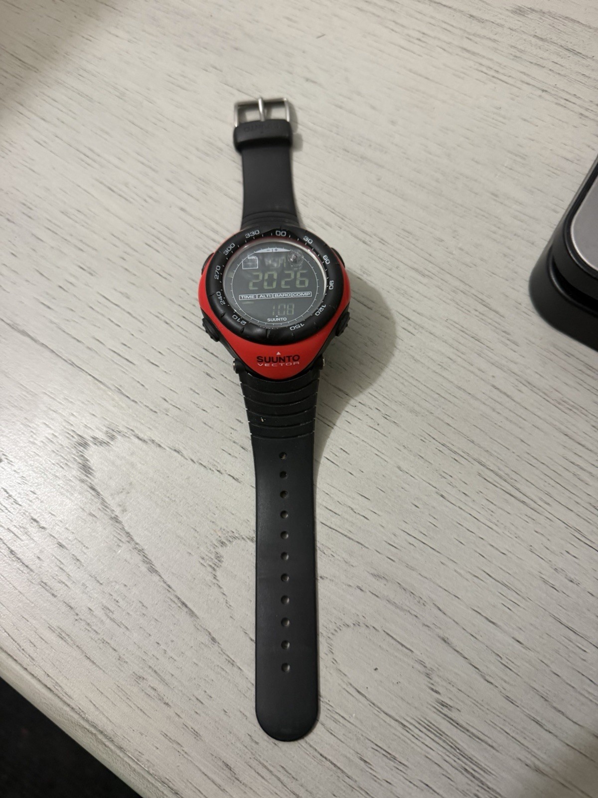 Suunto Vector New Battery Mens Digital Watch 51MM 8.5″ Black And Red Finland