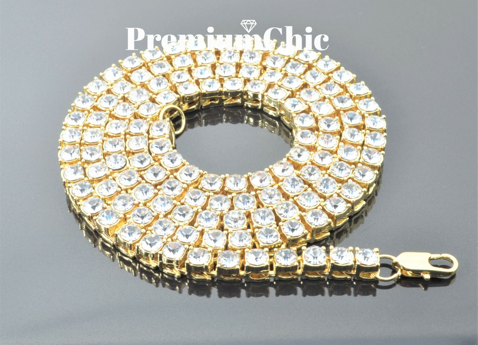 COMBO, 5MM Tennis Chain & 14MM Miami Cuban Choker HipHop Mens Plated CZ Necklace