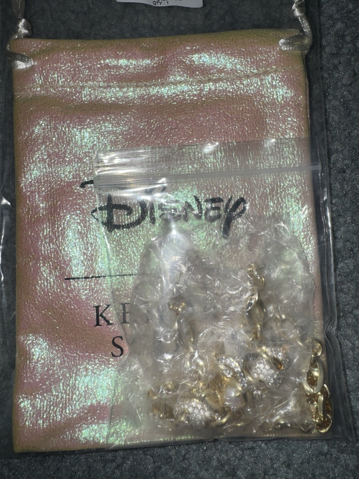 Disney | Kendra Scott Gold Mickey Mouse Crystal Chain Necklace in White Mix