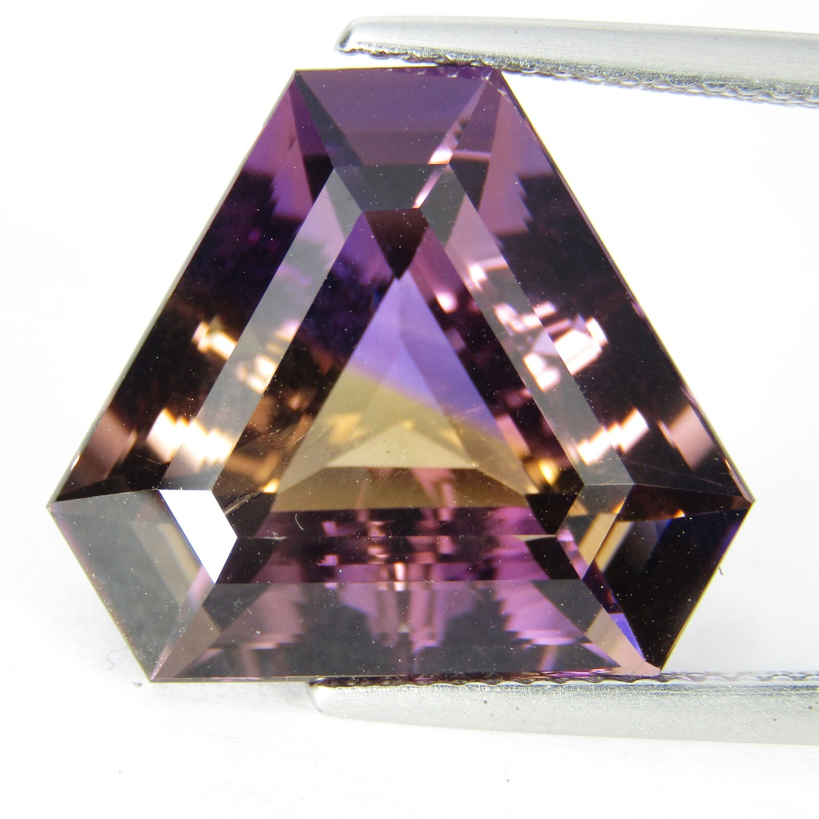 16.58Cts Gorgeous Natural Bi-Color Ametrine 14.7mm Fancy Cut Loose Gemstone